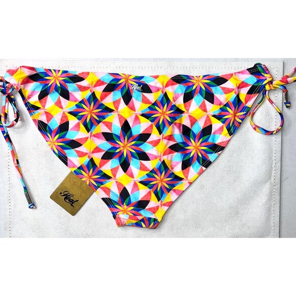 Heat Mandala Print Bikini Bottoms Nylon/Spandex XL Multicolor Adjustable Side Ti - Picture 2 of 3